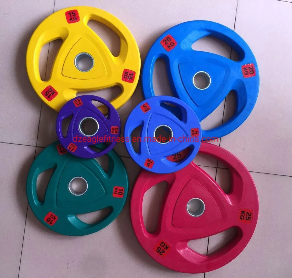 Gym Equipment Colored 3 Hole Color Rubber Plate Free Weight