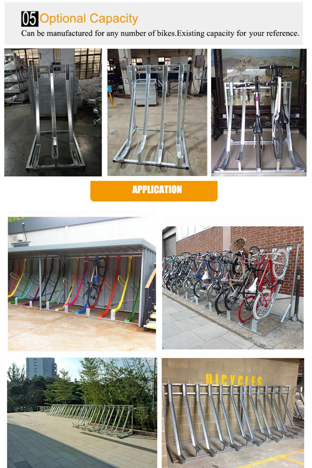 5 Bikes Multiple Durable Hot DIP Semi Vertical Bicycle Stand