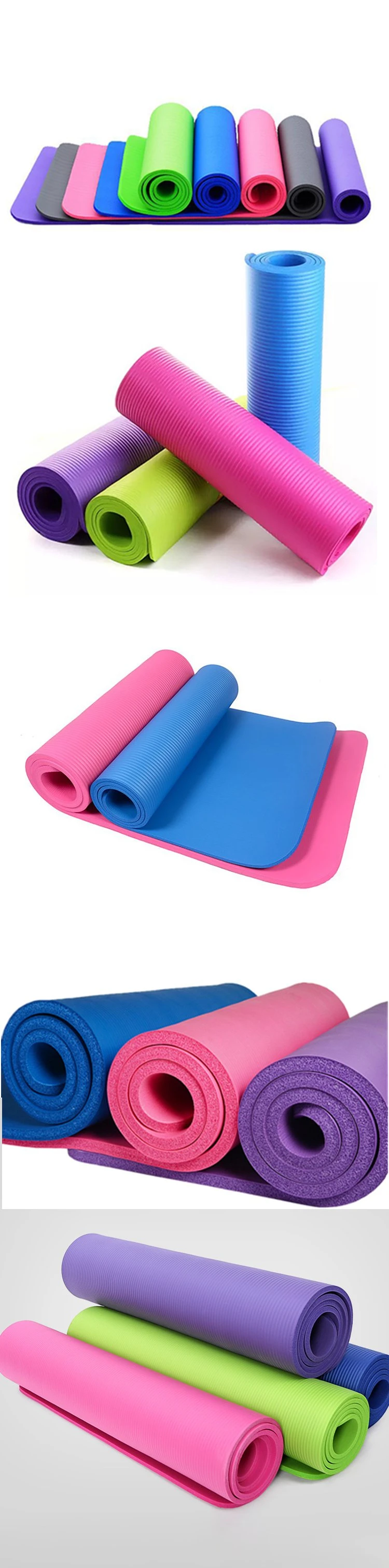 Custom Thick NBR Foam Fitness &amp; Exercise Yoga Mat with Carrier Strap Eco Friendly TPE/PVC/EVA/Nbryoga Mat