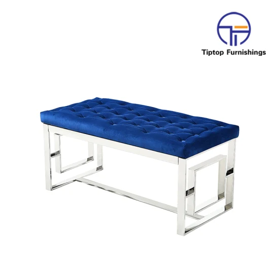 Sublimation Anti-Fingerprint Benches Modern Indoor/Outdoor Stainless Steel Metal Park Shopping Mall Bench Rotating Shoe Rack