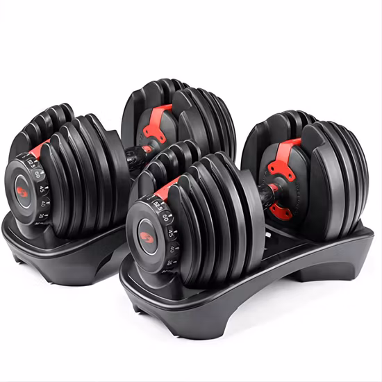 Wholesale Adjustable Dumbbells Set Quick and Easy to Switch Weight Level Free Weights for Home Gym Exercise Training